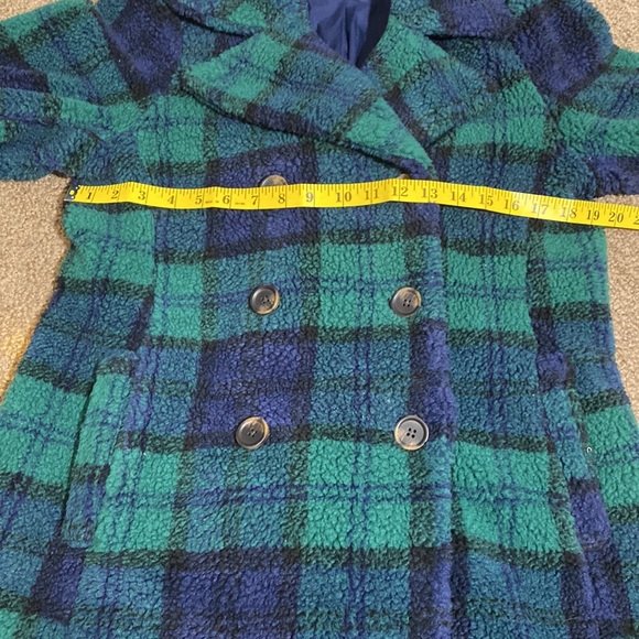 Old Navy Plaid Sherpa Pea Coat - Picture 6 of 9